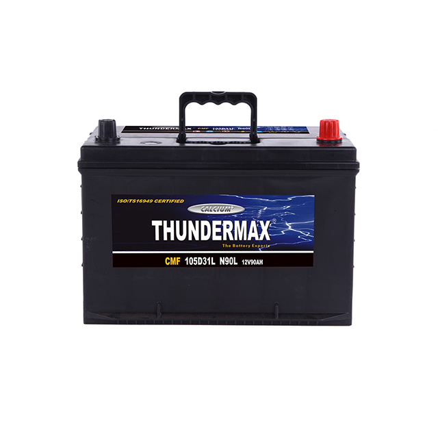 12V 90ah CMF 105D31L qualité coréenne pour le marché africain batterie de voiture sans entretien